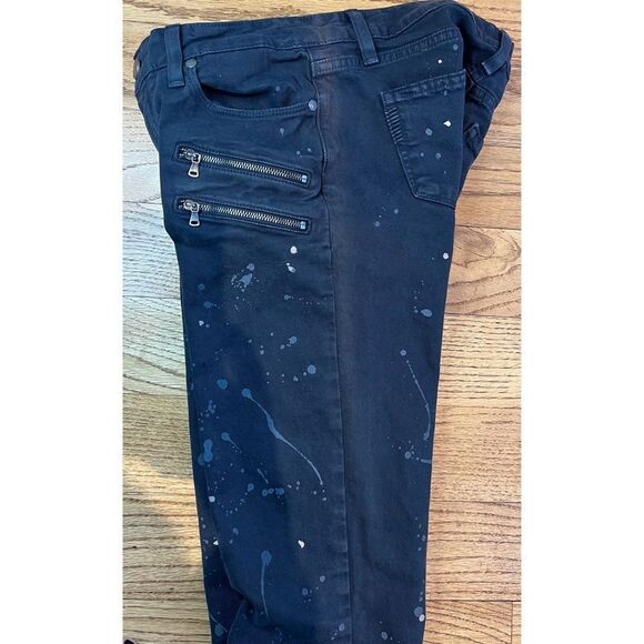 PAIGE Edgemont Grey Zip Paint Splatter Skinny Jeans Size 28 - Picture 6 of 10
